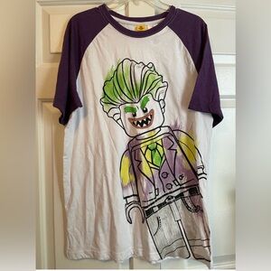 Mens LEGO Batman Joker T-shirt Short Sleeve Size L Halloween costume DC Comics